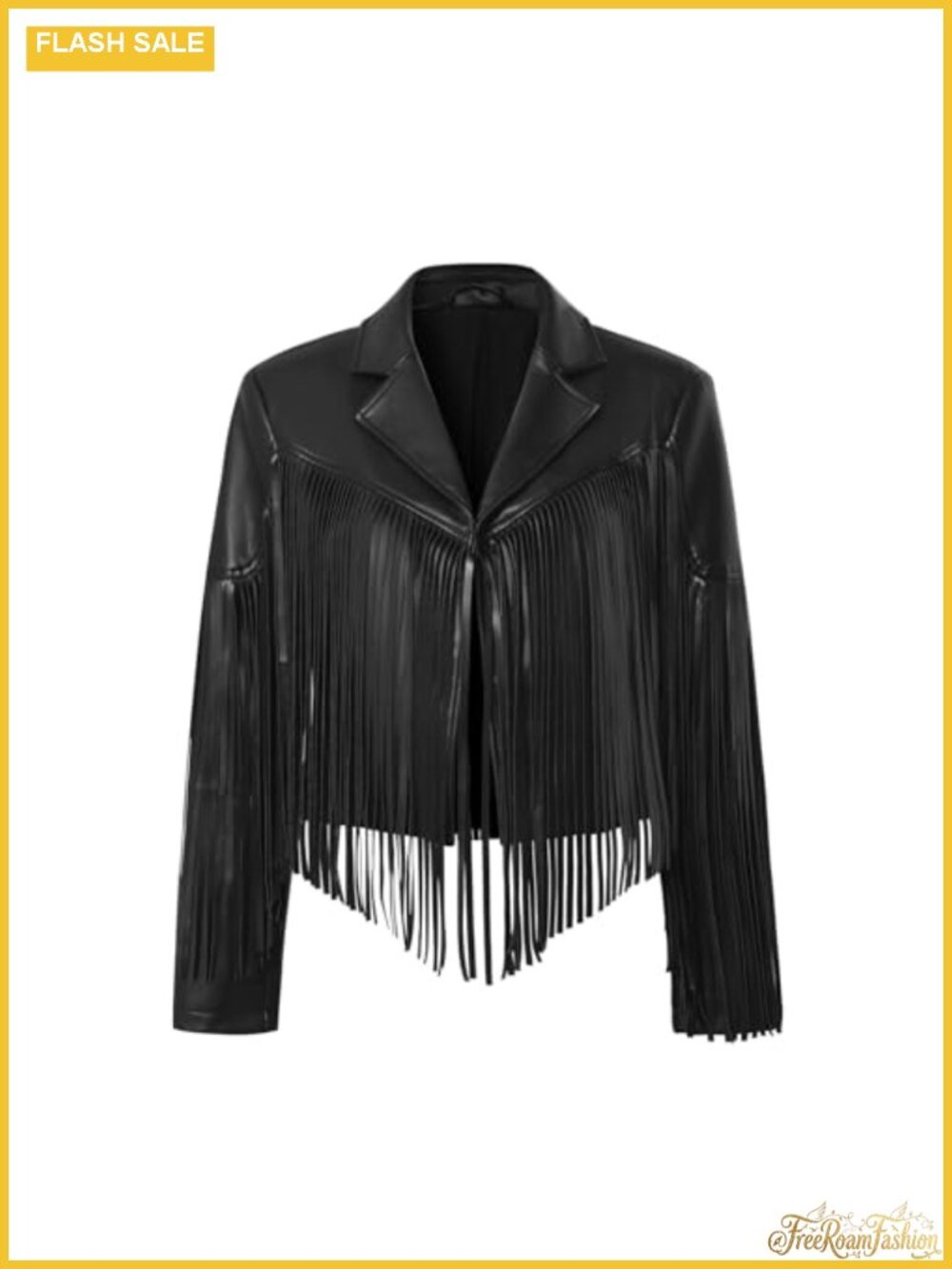 Women's Faux Leather Fringe Jacket Cowgirl Crop Moto Tassel Concert Top
